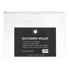 OSC Document Wallet A4 Zip Closure, Pack of 5 FPZBA4GBP