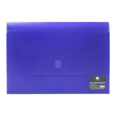 OSC Foolscap Document Velcro Closure Wallet, Purple FPDW330PU