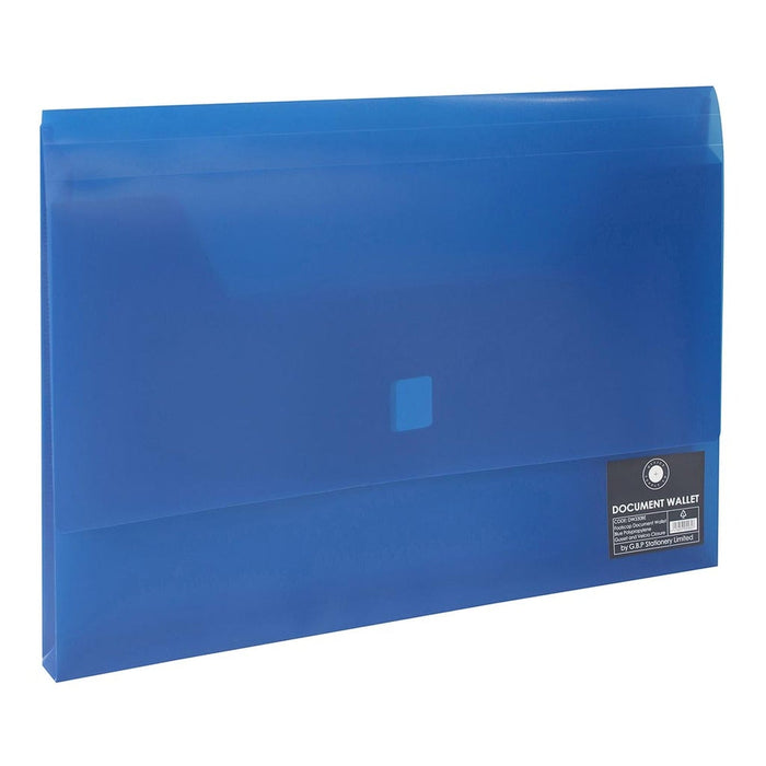 OSC Foolscap Document Wallet FC Velcro Closure, Blue FPDW330BE
