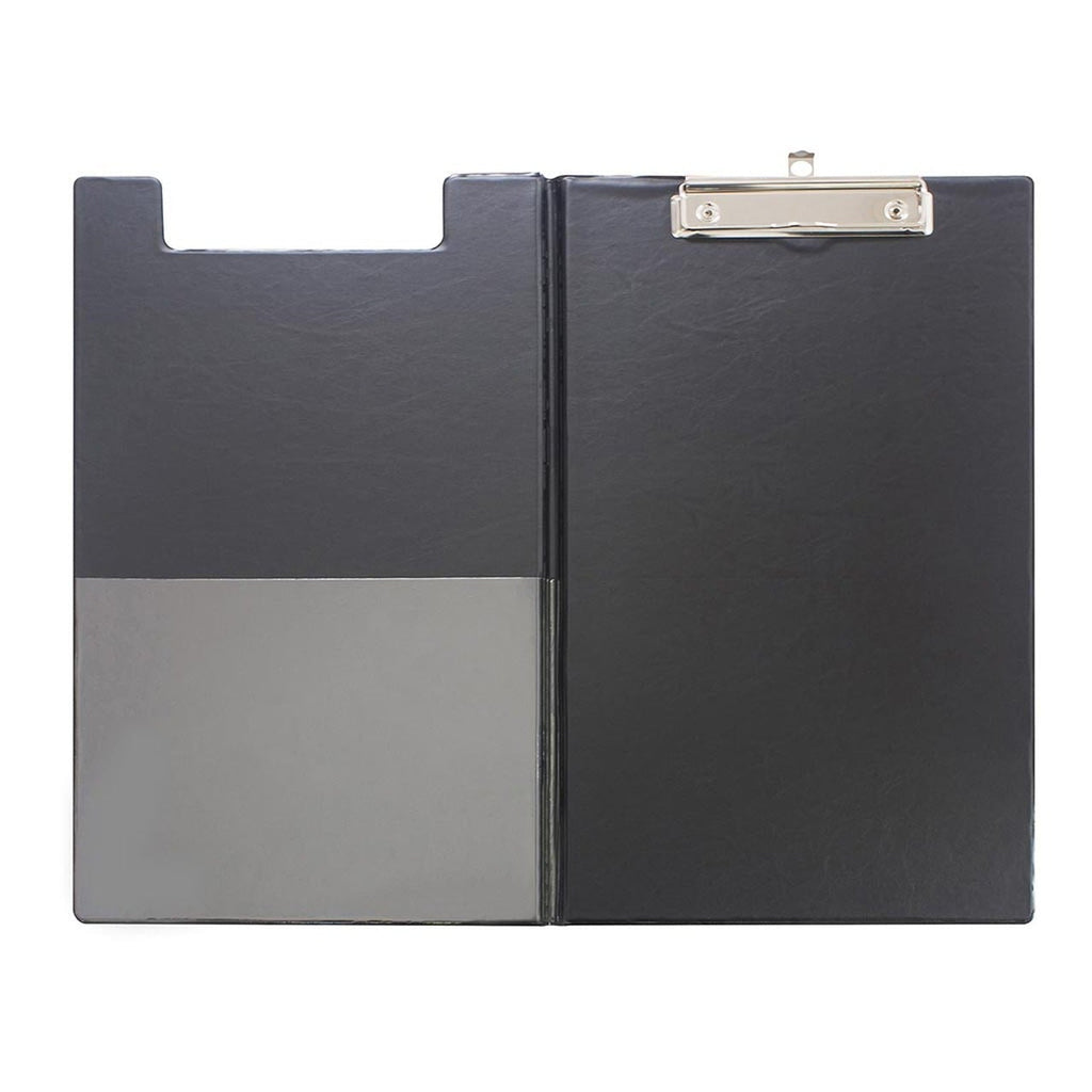 OSC Foolscap PVC Clipboard with Flap, Black | Clipboards — Discount Office