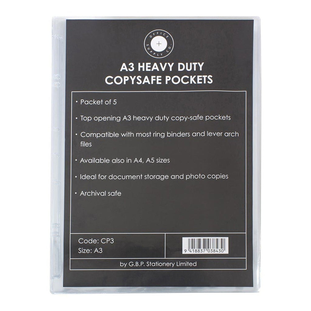 OSC Heavy Duty A3 Copysafe Pockets, Pack of 5 | Copysafe Pockets ...