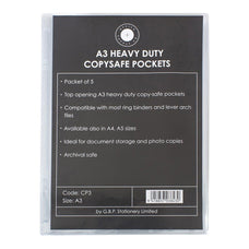 OSC Heavy Duty A3 Copysafe Pockets, Pack of 5 FPCP3