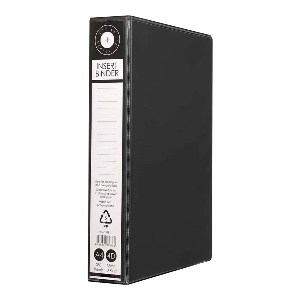 OSC Overlay Insert Cover A4 Ring Binder 4/38 - Black | Files & Folders ...