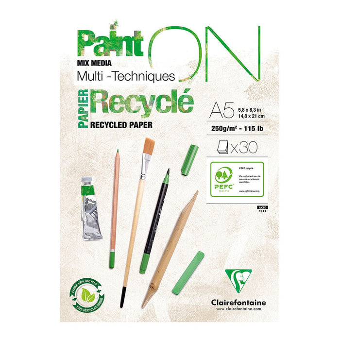 PaintON Recycled Paper Pad White A5 30 sheets FPC975740C