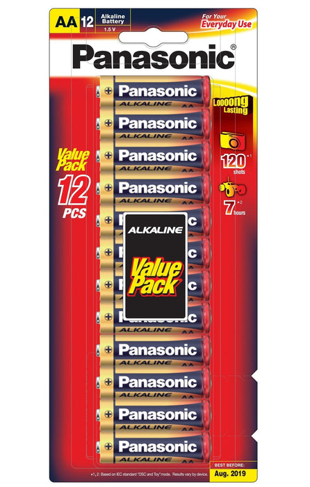 Panasonic AA Alkaline Batteries 12's Pack DVPA4536