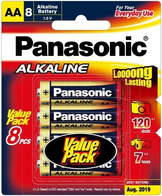 Panasonic AA Alkaline Batteries 8's Pack DVPA4544