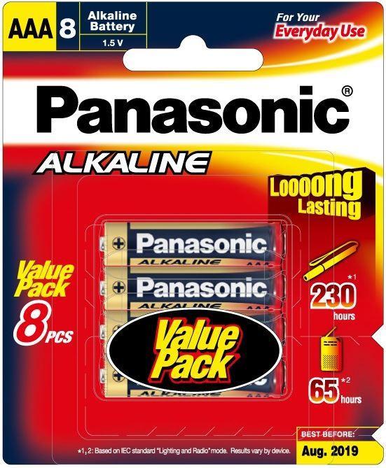 Panasonic AAA Alkaline Batteries 8's Pack DVPA4533