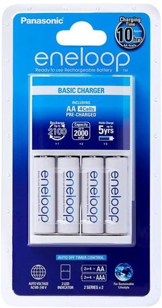 Panasonic Eneloop AA / AAA Battery Charger + 4 AA Batteries DVPA4206