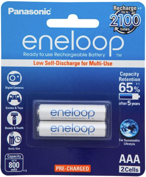 Panasonic Eneloop AAA Rechargeable Batteries 2's Pack DVPA4203