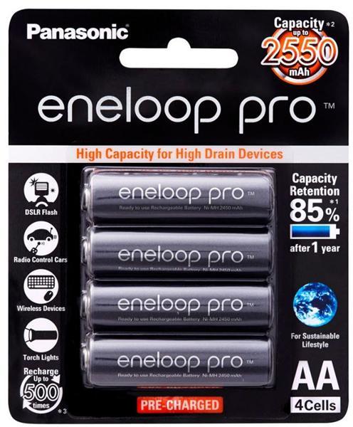 Panasonic Eneloop Pro AA Rechargeable Batteries 4's Pack DVPA4210