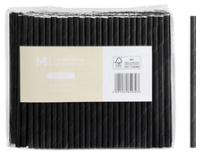 Paper Cocktail Straight Straws, Black, 5mm x 120mm, 300gsm, FSC® Mix x 2500 pieces MPH16545