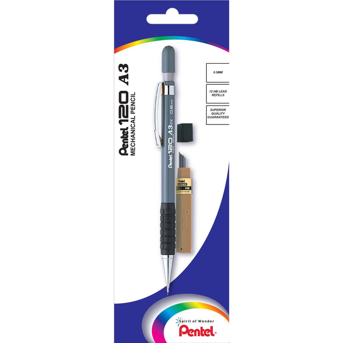 Pentel 0.5mm Mechanical Drafting Pencil Grey Barrel (XA315) AOXA315-HB