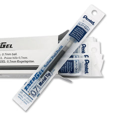 Pentel 0.7mm Gel Refill For Retractable Roller Pen - Navy (BL77) Pack of 12 AOLR7-CA