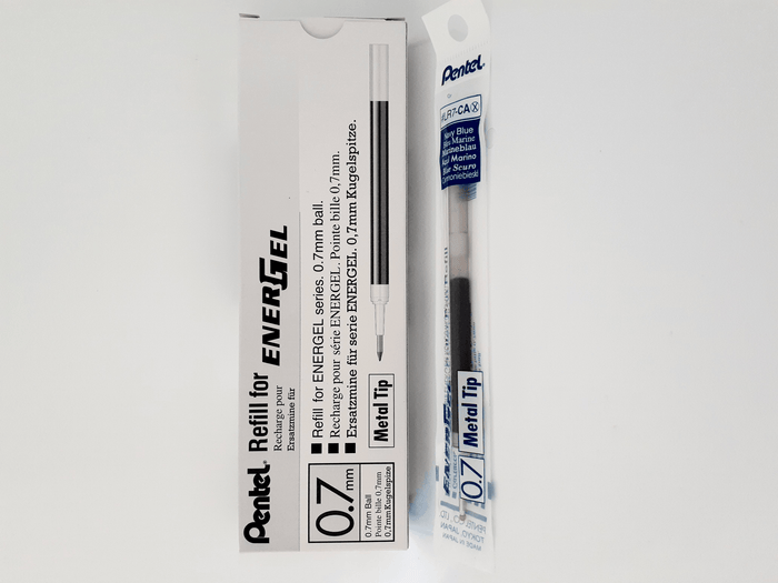 Pentel 0.7mm Gel Refill For Retractable Roller Pen - Navy (BL77) Pack of 12 AOLR7-CA