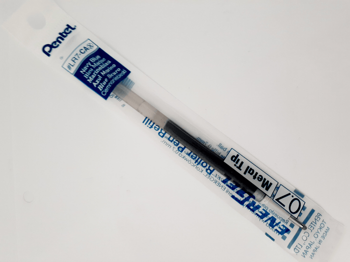 Pentel 0.7mm Gel Refill For Retractable Roller Pen - Navy (BL77) Pack of 12 AOLR7-CA