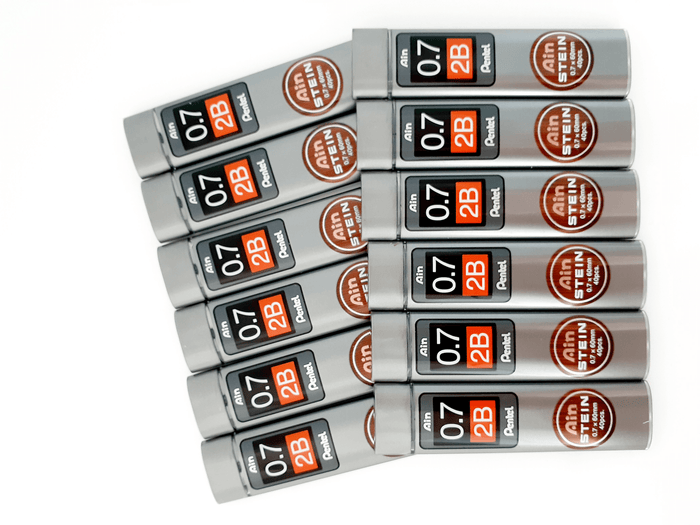 Pentel Ain Stein Refill Leads 2B 0.7mm 40's Tube x  12's pack AOC277-2B