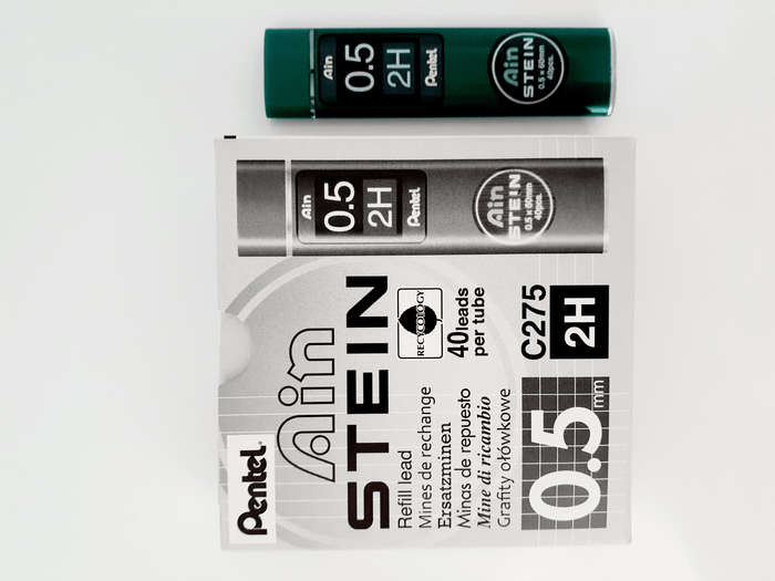 Pentel Ain Stein Refill Leads 2H 0.5mm 40's Tube x  12's pack AOC275-2H
