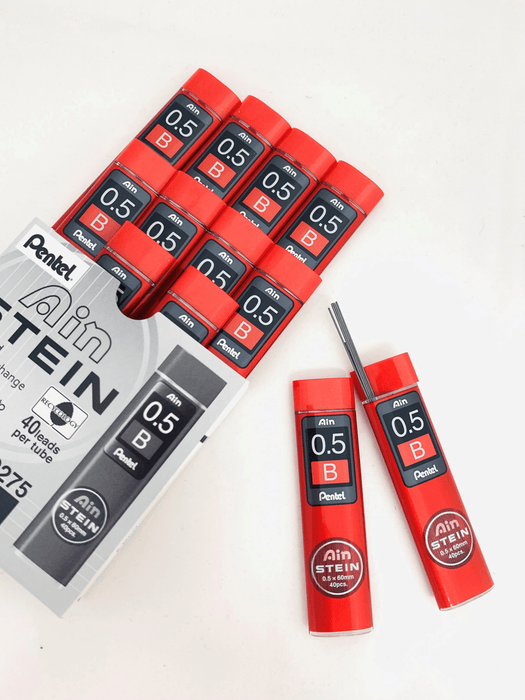 Pentel Ain Stein Refill Leads B 0.5mm 40's Tube x  12's pack AOC275-B
