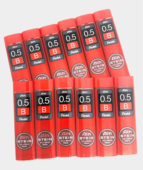 Pentel Ain Stein Refill Leads B 0.5mm 40's Tube x  12's pack AOC275-B