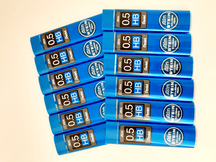 Pentel Ain Stein Refill Leads HB 0.5mm 40's Tube x  12's pack AOC275-HB