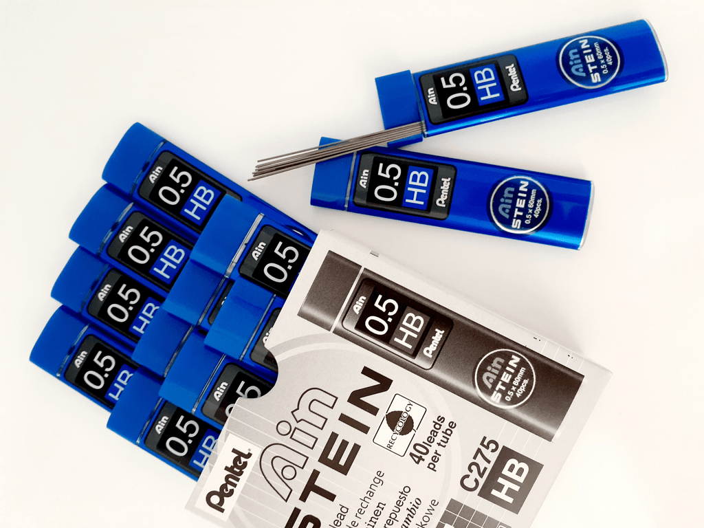 3 TUBI PENTEL SUPER HI-POLYMER MINE REFILL LEADS 0.9 mm HB