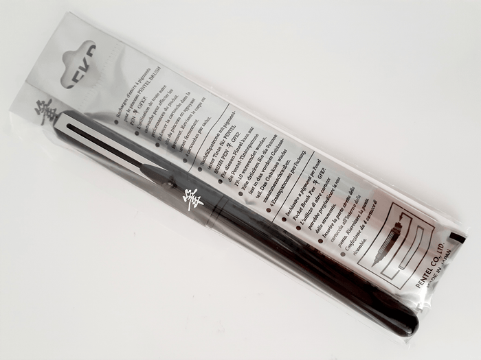 Pentel Brush Pen Black With 4 Ink Refill Cartridges AOGFKP3-A