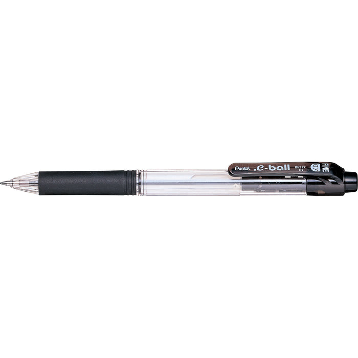 Pentel E-Ball Ballpoint Pen, 0.7mm, Black, Pack of 12 AOBK127-A