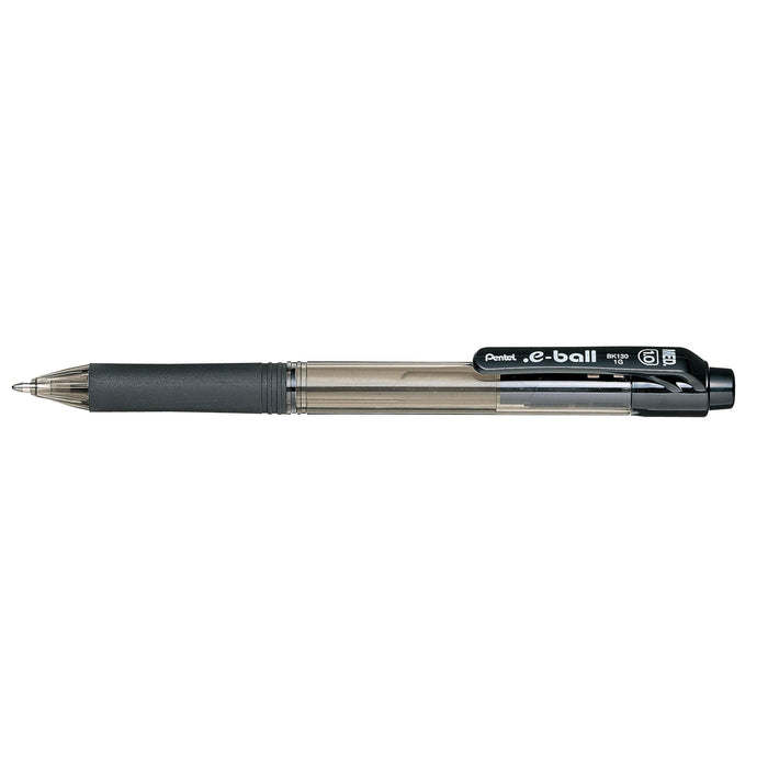 Pentel E-Ball Ballpoint Pen Retractable BK130 1.0mm Black (Pack of 12) AOBK130-A