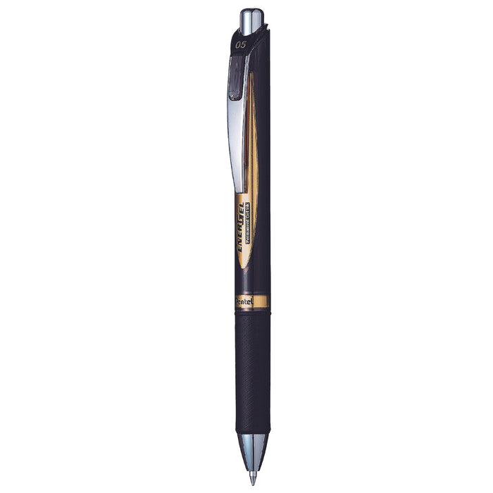 Pentel Energel Ballpoint Pen Retractable 0.5mm BLP75 Ink Black (Pack of 12) AOBLP75-A