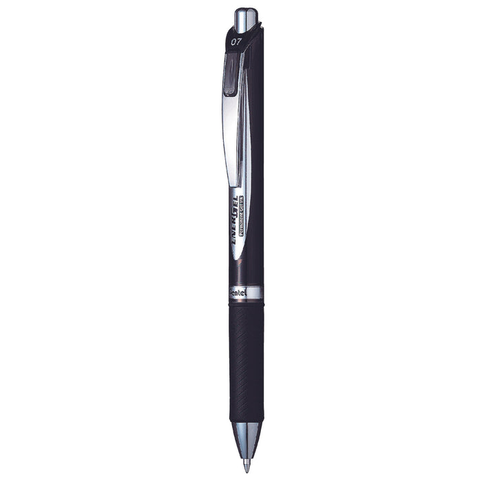 Pentel Energel Ballpoint Pen Retractable 0.7mm BLP77 Ink Black (Pack of 12) AOBLP77-A