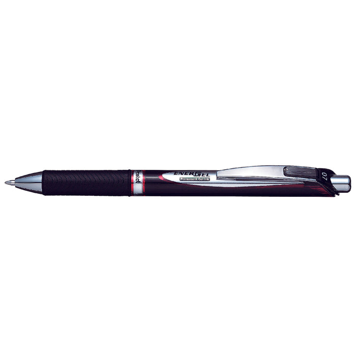 Pentel Energel Ballpoint Pen Retractable 0.7mm BLP77 Ink Red (Pack 12) AOBLP77-B
