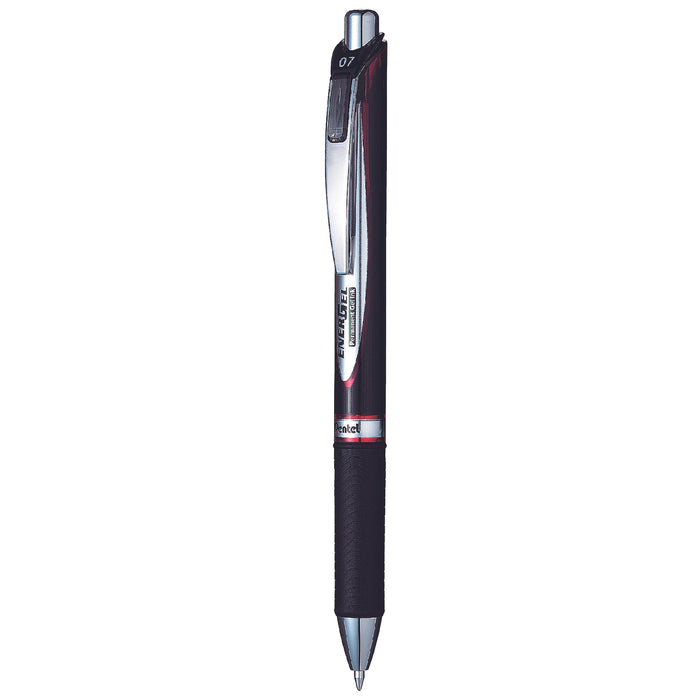 Pentel Energel Ballpoint Pen Retractable 0.7mm BLP77 Ink Red (Pack 12) AOBLP77-B