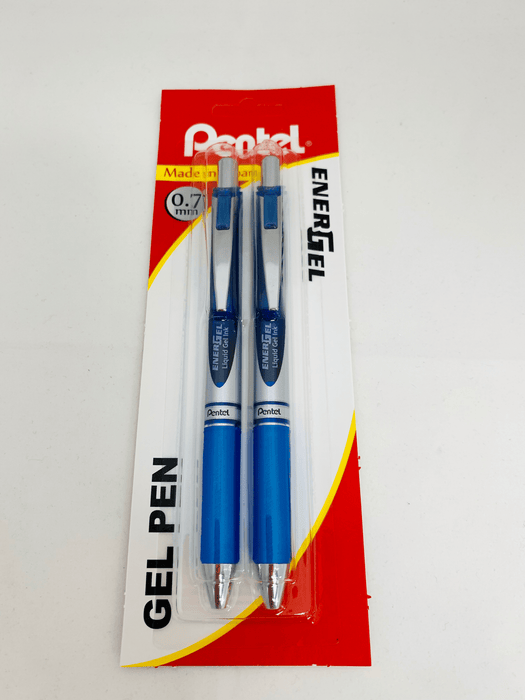 Pentel Energel Deluxe 0.7mm Pen - Blue 2's Pack AOXBL77-2C