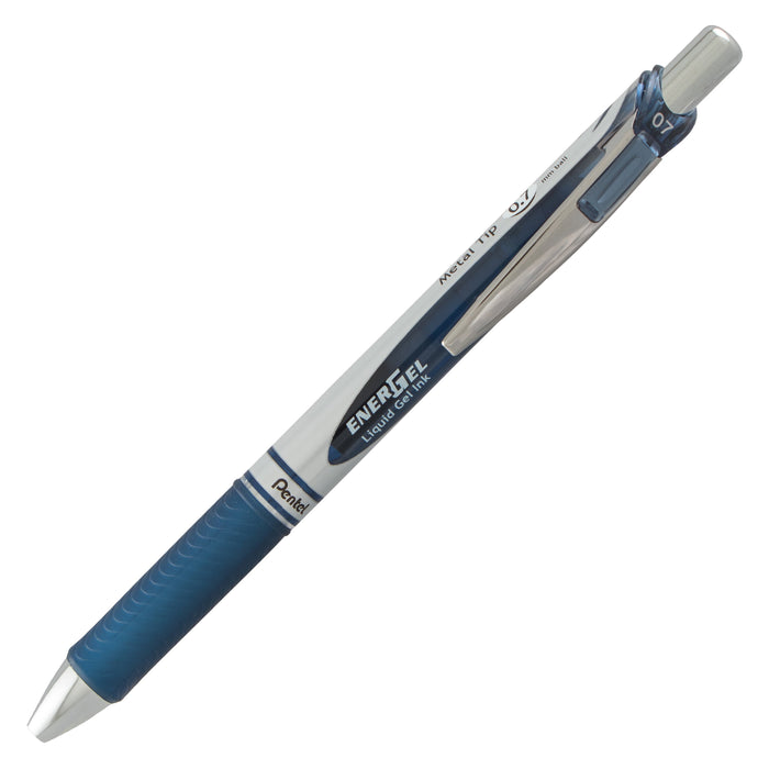 Pentel Energel Gel Roller Pen Retractable BL77 0.7mm Navy - Pack of 12 AOBL77-CA