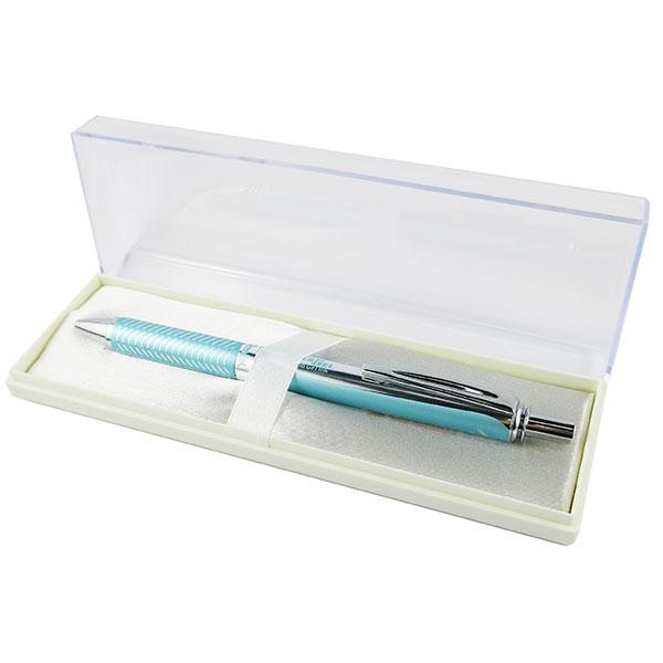 Pentel Energel Retractable 0.7mm Gel Pen + Gift Box - Black Ink / Aqua Barrel AOBL407LS-PBOX