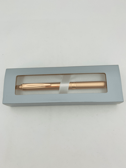 Pentel Energel Retractable 0.7mm Gel Pen + Gift Box - Black Ink / Pink Gold Barrel AOBL407PG-PBOX