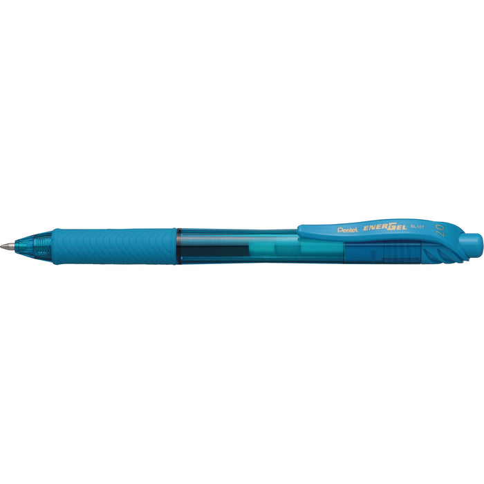 Pentel Energel-X Gel Roller Pen Retractable BL107 0.7mm Sky Blue - Pack of 12 AOBL107-S