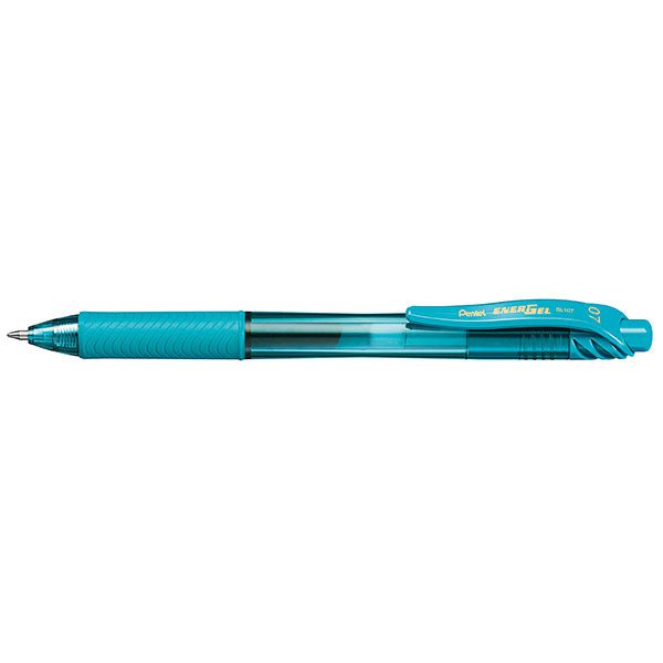 Pentel Energel-X Gel Roller Pen Retractable BL107 0.7mm Turquoise - Pack of 12 AOBL107-S3