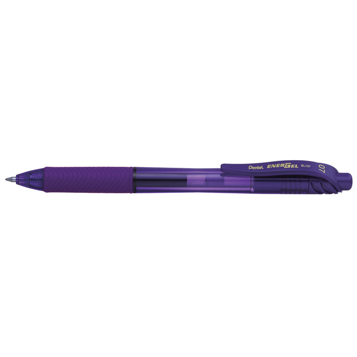 Pentel Energel-X Gel Roller Pen Retractable BL107 0.7mm Violet - Pack of 12 AOBL107-V