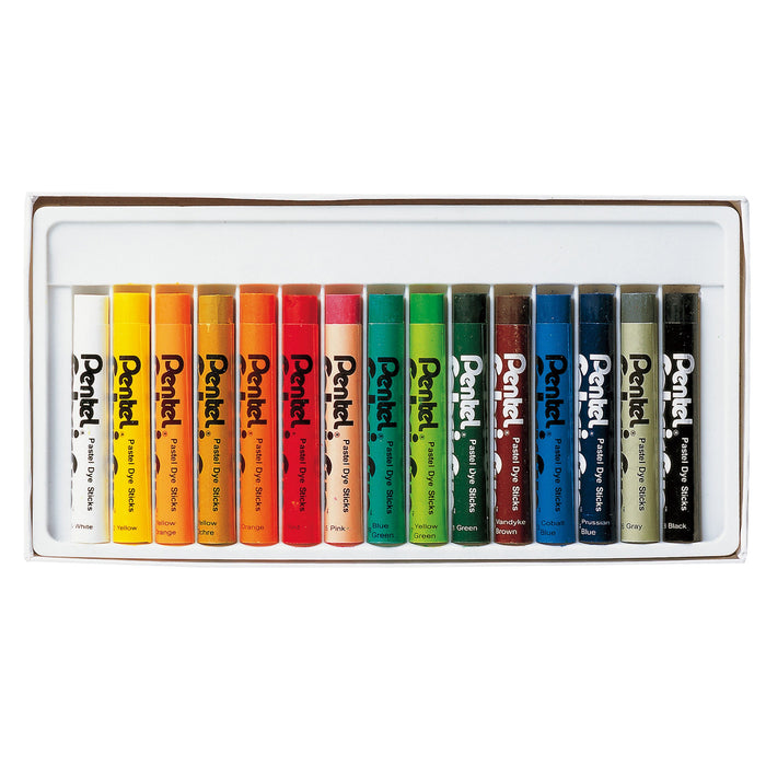 Pentel Fabric Fun Pastel Dye Sticks Assorted Pack of 15 AOPTS-15