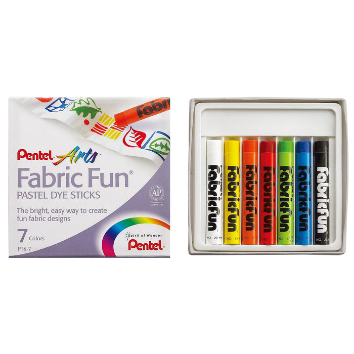 Pentel Fabric Fun Pastel Dye Sticks Assorted Pack of 7 AOPTS-7