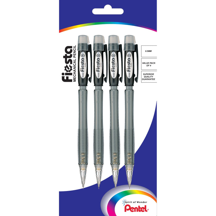 Pentel Fiesta Mechanical Pencil XA155T 0.5mm Black - Pack of 4 AOXA155T-4A