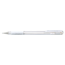 Pentel Hybrid Gel Grip Gell Roller Pen Stick K118l 0.8mm White - Pack of 12 AOK118L-W