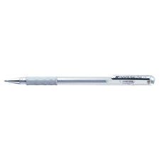 Pentel Hybrid Gel Grip Gell Roller Pen Stick K118m 0.8mm Metallic Silver - Pack of 12 AOK118M-Z