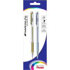 Pentel Hybrid Gel Metallic Gold & Silver Pen AOXK118M-XZ