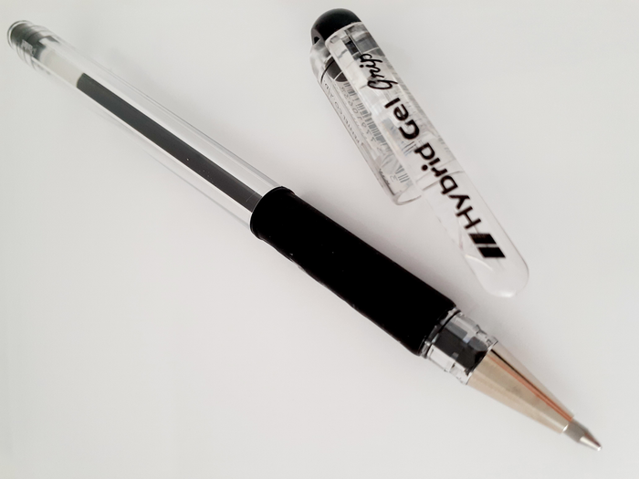 Pentel K116 Hybrid Gel Grip Roller Pen 0.6mm Black - Pack of 12 AOK116-A