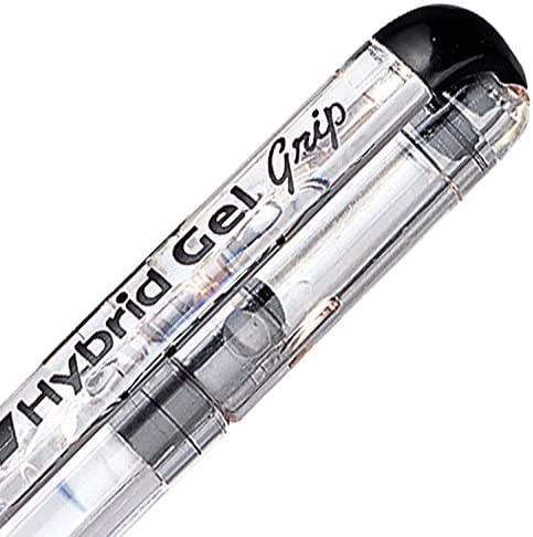 Pentel K116 Hybrid Gel Grip Roller Pen 0.6mm Black - Pack of 12 AOK116-A