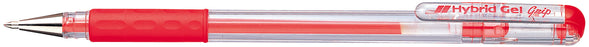 Pentel K116 Hybrid Gel Grip Roller Pen 0.6mm Red - Pack of 12 AOK116-B
