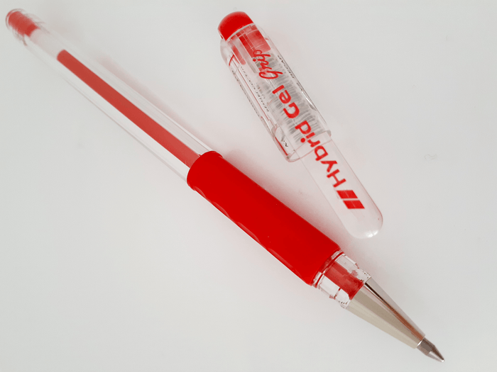 Pentel K116 Hybrid Gel Grip Roller Pen 0.6mm Red - Pack of 12 AOK116-B