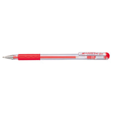 Pentel K116 Hybrid Gel Grip Roller Pen 0.6mm Red - Pack of 12 AOK116-B